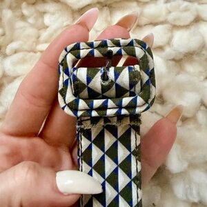 Fabric Geometric Blue and Green Belt